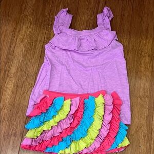 Lemon lives lime multi color ruffle skirt size 8 and matching cat & jack top